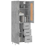Highboard Concrete Grey 69.5x34x180 cm Engineered Wood 3199845