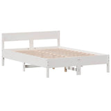 Bed Frame without Mattress White 140x200 cm Solid Wood Pine 842751