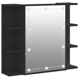 Mirror Cabinet with LED Black 70x16.5x60 cm 833536