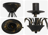 Chandelier E14 Metal Antique Black 52 x 47 cm 42053775