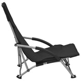 Folding Chairs 2 pcs Black Fabric 312489