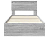 Bed Frame with Drawer Grey Sonoma 75 x 190 cm Engineer Wood 3410761