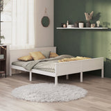 Bed Frame without Mattress White Solid Wood Pine 200x200 cm 322187
