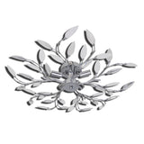 ZNTS Transparent&White Ceiling Lamp Acrylic Crystal Leaf Arms 5 E14 Bulbs 241476