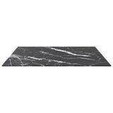 ZNTS Table Top Black 70x70 cm 6 mm Tempered Glass with Marble Design 322272