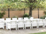 Garden Dining Set 15 pcs White Polt rattan 3378646