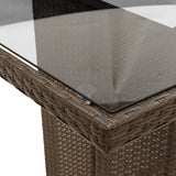 7 Piece Garden Dining Set with Cushions Brown Poly Rattan 3212490