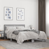 ZNTS Bed Frame without Mattress Grey Sonoma 135x190 cm Double 3280125