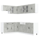 11 Piece Kitchen Cabinet Set Kalmar Concrete Grey Engineered Wood 3314885