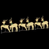 LED Reindeers 6 pcs Gold Fabric 3385896