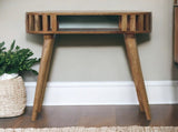 Solid Wood Ariella Console Table, Open Shelf, Nordic Legs, Brown B2743P403465