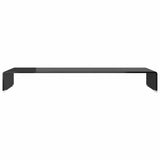 244139 TV Stand/Monitor Riser Glass Black 100x30x13 cm