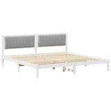 Bed Frame Light Grey 200 x 200 cm Solid Pine Wood 3394242