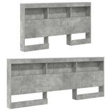 Storage Headboard Concrete Grey Engineered Wood 3335496