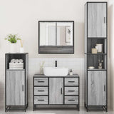 ZNTS 4 Piece Bathroom Furniture Set Grey Sonoma Engineered Wood 3301233