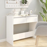 Console Table White 89x41x76.5 cm Steel 809566