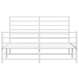 Metal Bed Frame without Mattress with Footboard White 150x200cm 352388