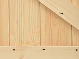Sliding Door 100 x 210 cm Solid Pine Wood Natural and Black 3444868