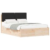 Bed Frame with Upholstered Headboard Black 140 x 190 cm 3398131