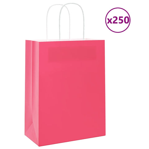 ZNTS Paper Bags 250 pcs with Handles Pink 21x11x28 cm 4101671