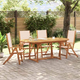 ZNTS 5 Piece Garden Dining Set Solid Wood Acacia and Textilene 3279272