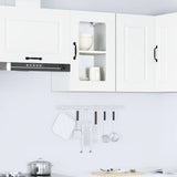 Kitchen Wall Cabinet with Glass Door Kalmar White Engineered Wood 853527