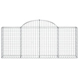 Arched Gabion Baskets 10 pcs 200x30x80/100 cm Galvanised Iron 3146097