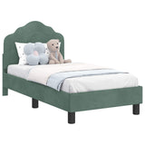 Toddler Bed Frame with Headboard Sea Green 70 x 140 cm Velvet 42010934