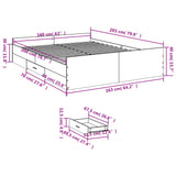 Bed Frame Grey Sonoma Engineered wood 160 x 200 cm Bed Frame 3280284