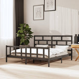 3101370 Bed Frame without Mattress Grey Solid Wood 200x200 cm