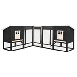 Outdoor Rabbit Hutch with Run Grey and White Solid Fir Wood 170873