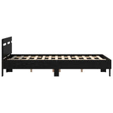 Bed Frame Black Oak 140 x 200 cm Engineered Wood 3417312