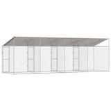 Dog Cage with Roof Silver 800 x 200 x 256 cm Steel and PE 3368300