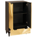 Side Cabinet Black and Gold 60 x 33.5 x 100 cm Solid Mango Wood 4017858