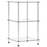 3-Tier Shelf Transparent 40x40x67 cm Tempered Glass 249504