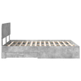 Bed Frame Concrete Grey 150 x 200 cm Engineered Wood 3412360