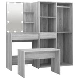 Dressing Table Set with LED Grey Sonoma Engineered Wood 3114105