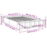 Bed Frame without Mattress Grey Sonoma 135x190 cm Double 3280592