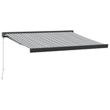 Retractable Awning Anthracite and White 3.5x2.5 m Fabric&Aluminium 3216129