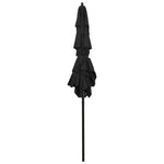 ZNTS 3-Tier Garden Parasol with Aluminium Pole Black 2x2 m 313850