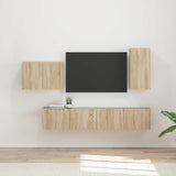 TV Wall Cabinet Set 4 pcs Sonoma Oak Engineered Wood 3408936