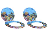 Soft-Close Toilet Seat 2 pcs Deep Sea Blue 44 x 38 cm MDF board 3414545