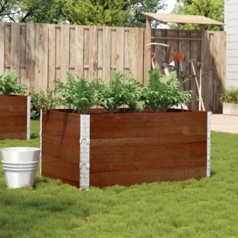 ZNTS Garden Planter Brown 120x80 cm Solid Wood Pine 3295426