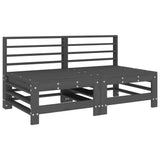 Garden Middle Sofas 2 pcs Grey Solid Wood Pine 825641