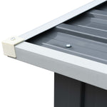 ZNTS Garden Log Storage Shed Galvanised Steel 330x92x153 cm Grey 44860