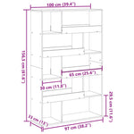 Bookcase Brown Oak 100x33x156.5 cm Engineered Wood 3309345