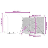Outdoor Dog Kennel with Roof Silver 4x4x2.5 m Galvanised Steel 3190478