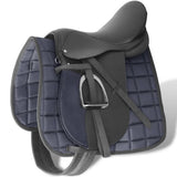 Horse Riding Saddle Black Leather 17.5 inch Durable 90645