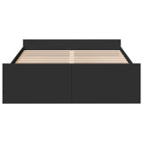 Bed Frame with Drawers without Mattress Black 135x190 cm Double 3280315
