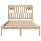 Bookcase Bed without Mattress 135x190 cm Double Solid Wood Pine 3321616